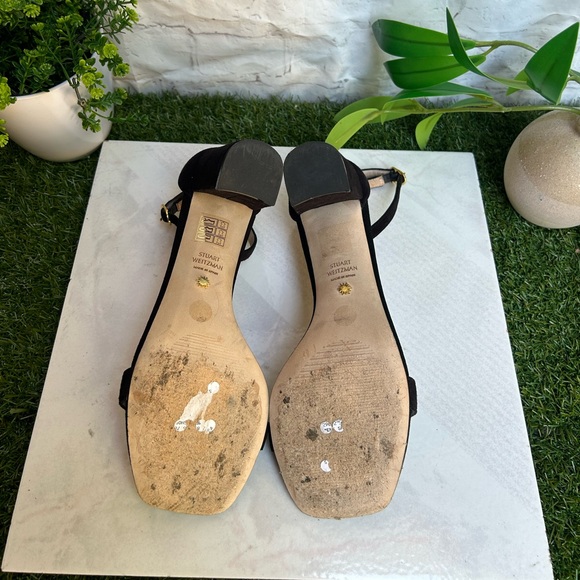Stuart Weitzman Nearlynude Ankle strap suede leather sandals size 8B - Picture 16 of 16